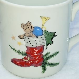 Vintage Schmidt Christmas Stocking w Teddy Bear mug